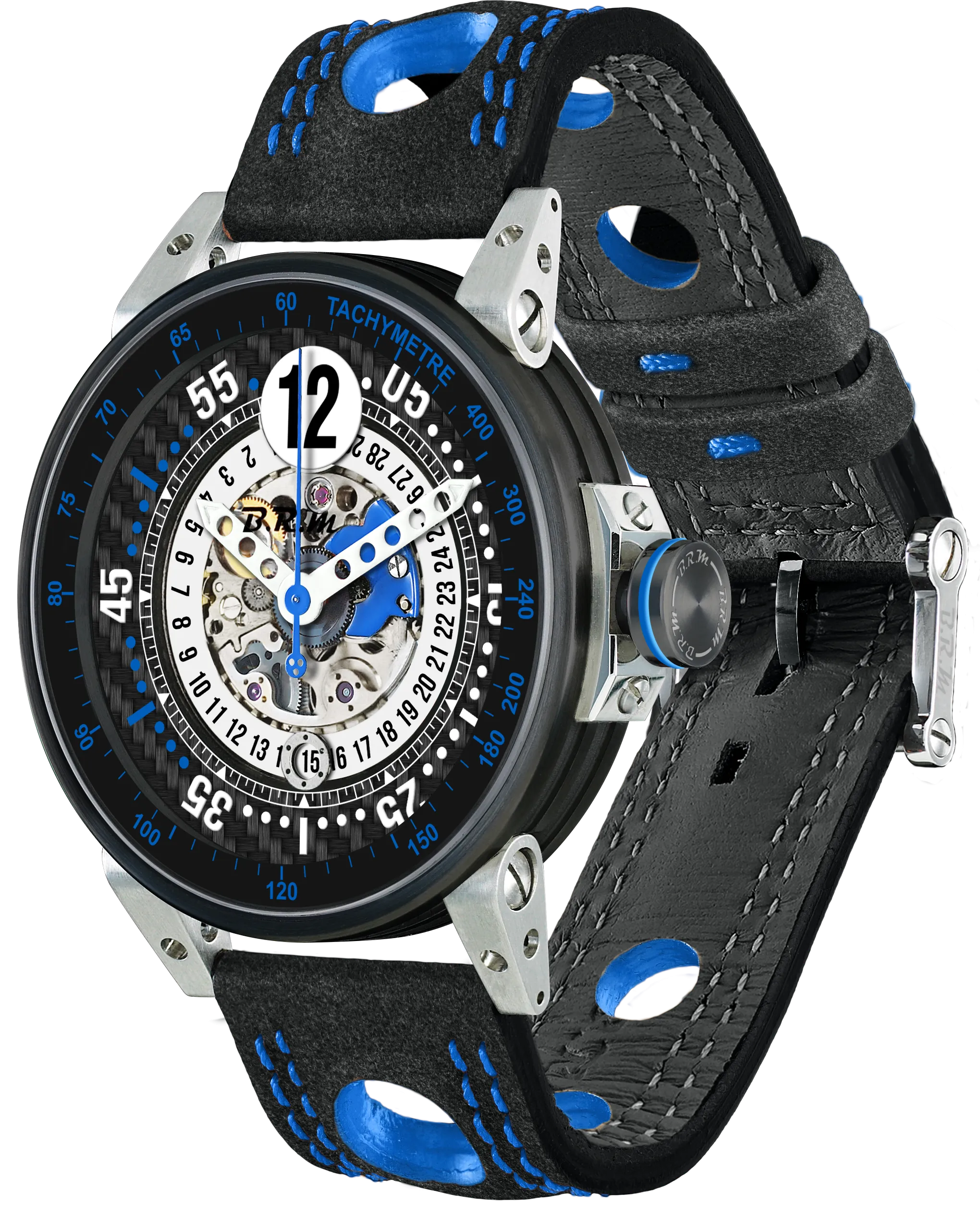 B.R.M Uhren B.R.M. Uhren V6-44 Touring Mittelgroße Blaue Uhr