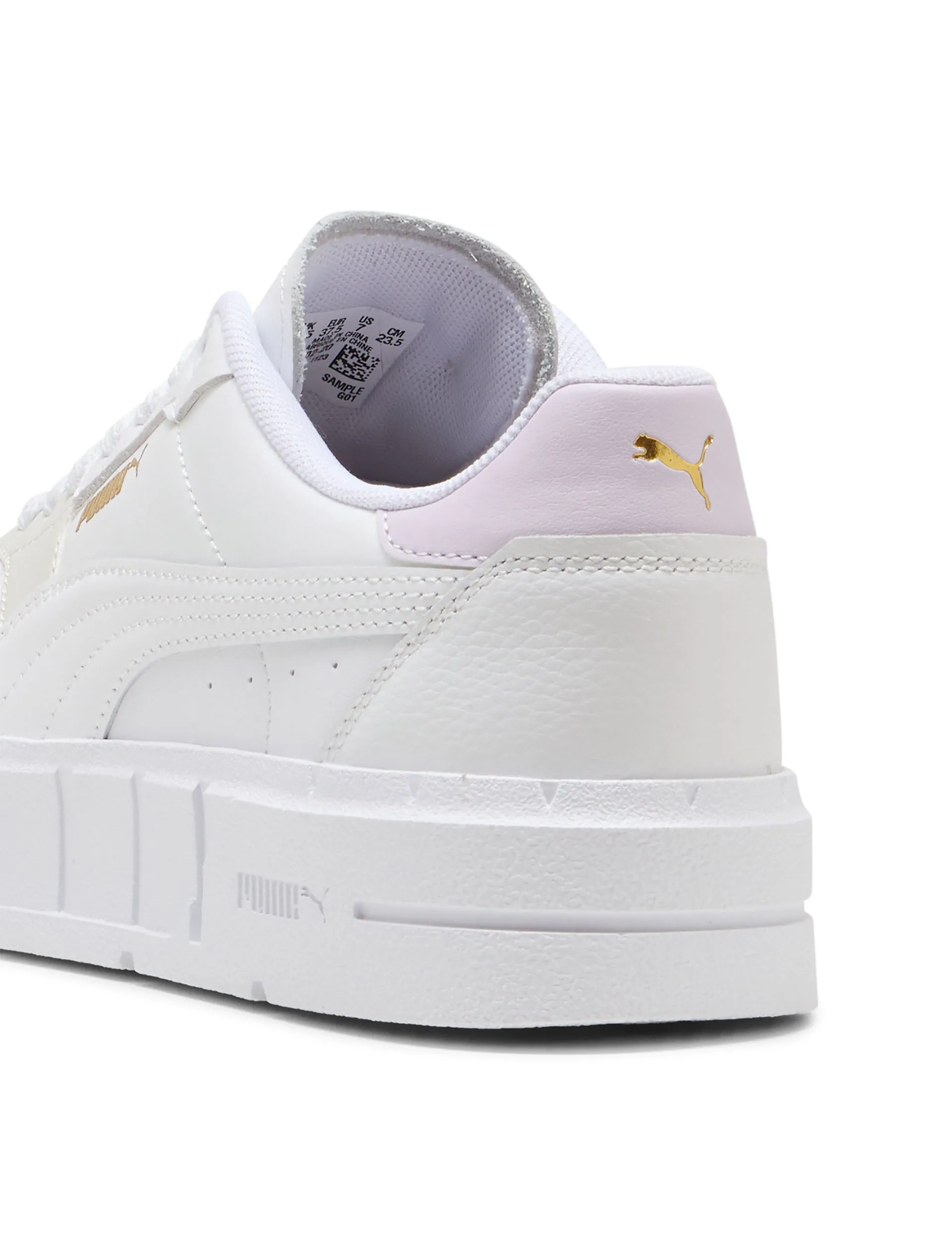 Cali Court Leder-Sneaker - Weiß/Lila Frost