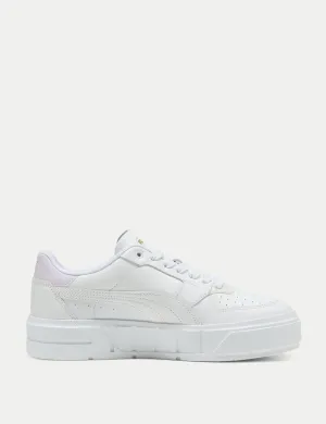 Cali Court Leder-Sneaker - Weiß/Lila Frost