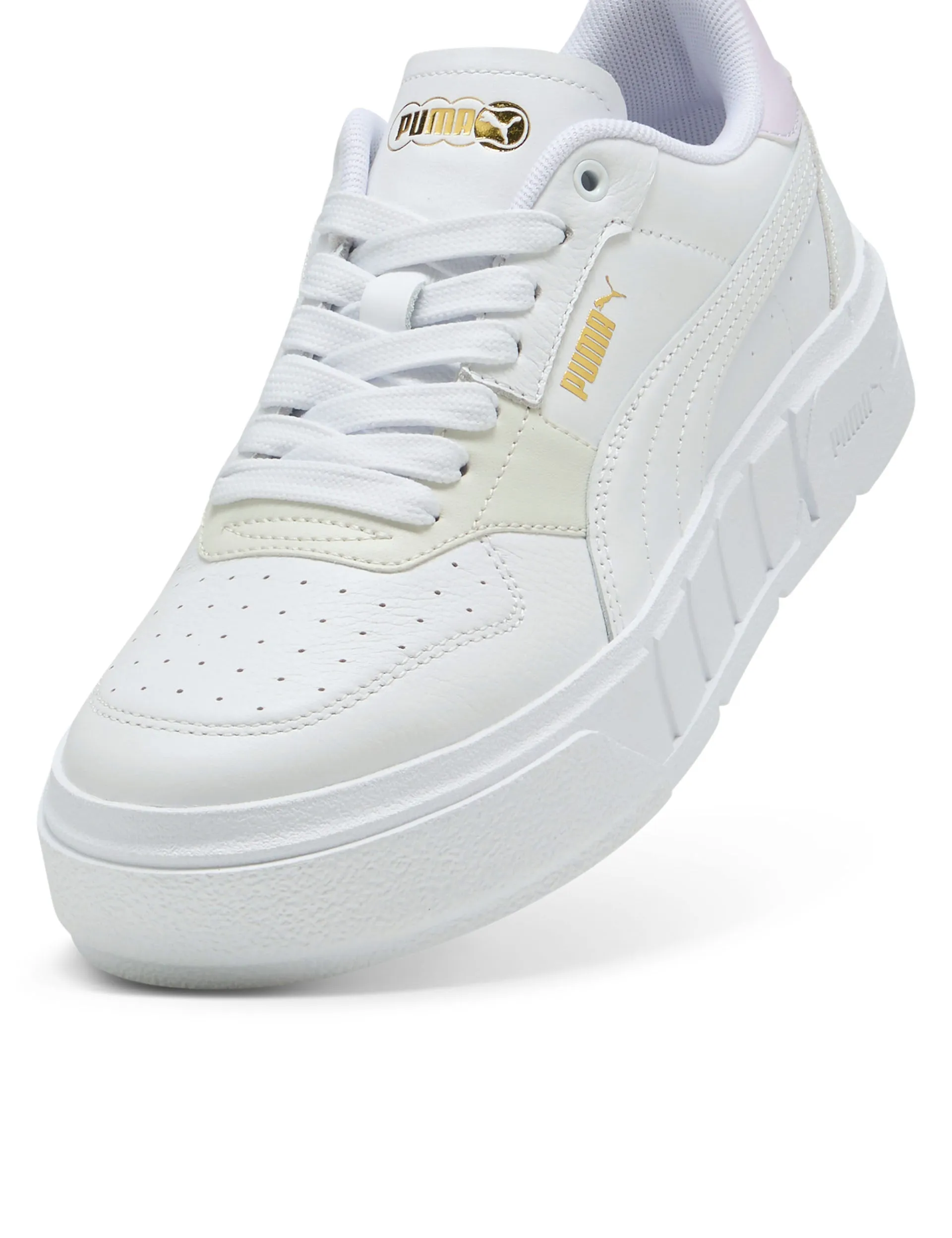 Cali Court Leder-Sneaker - Weiß/Lila Frost