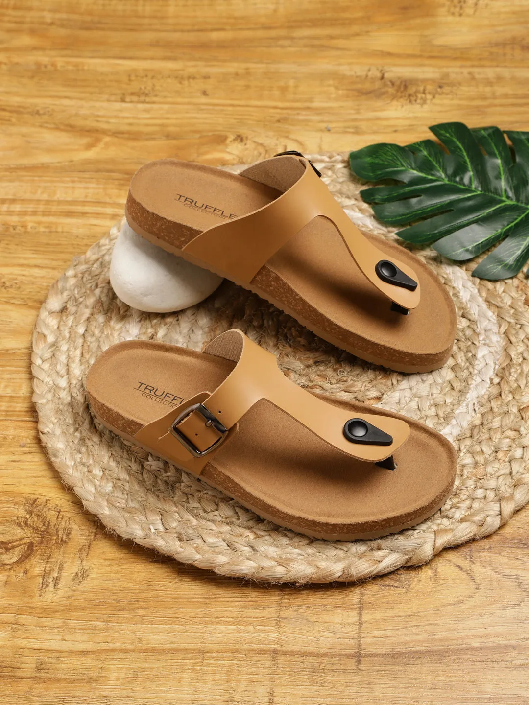 Camel PU Kork-Latex-Einlegesohlen Flats (TC-070202-CML)