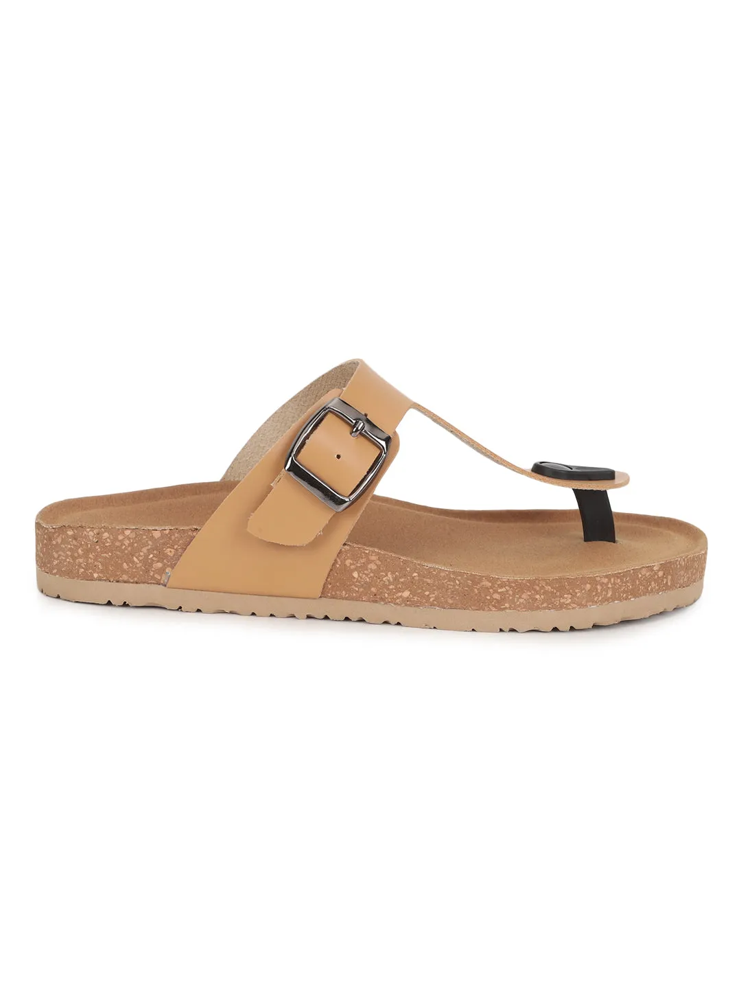 Camel PU Kork-Latex-Einlegesohlen Flats (TC-070202-CML)