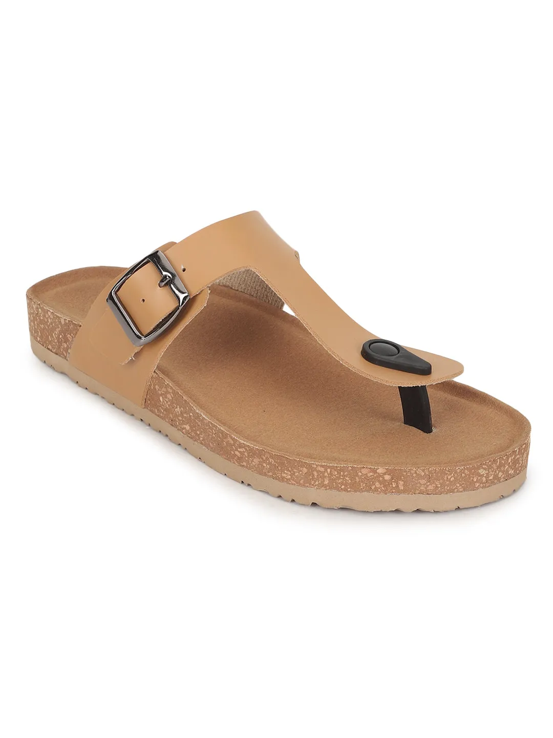 Camel PU Kork-Latex-Einlegesohlen Flats (TC-070202-CML)