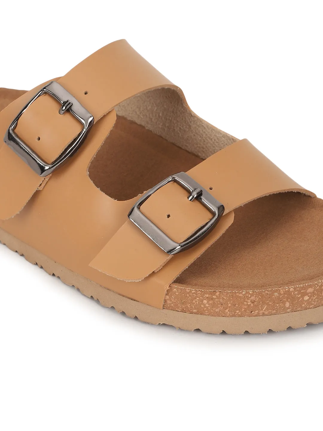 Camel PU Kork-Latex-Einlegesohle Flats (TC-070203-CML)