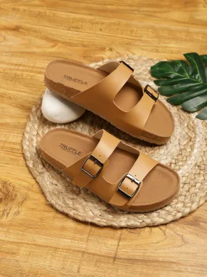 Camel PU Kork-Latex-Einlegesohle Flats (TC-070203-CML)