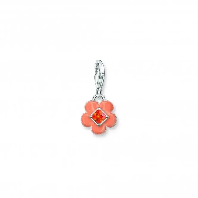 Charmista Orangenfarbenes Kaltemaille-Blumen-Anhänger 2029-041-8 Thomas Sabo Sammelcharm