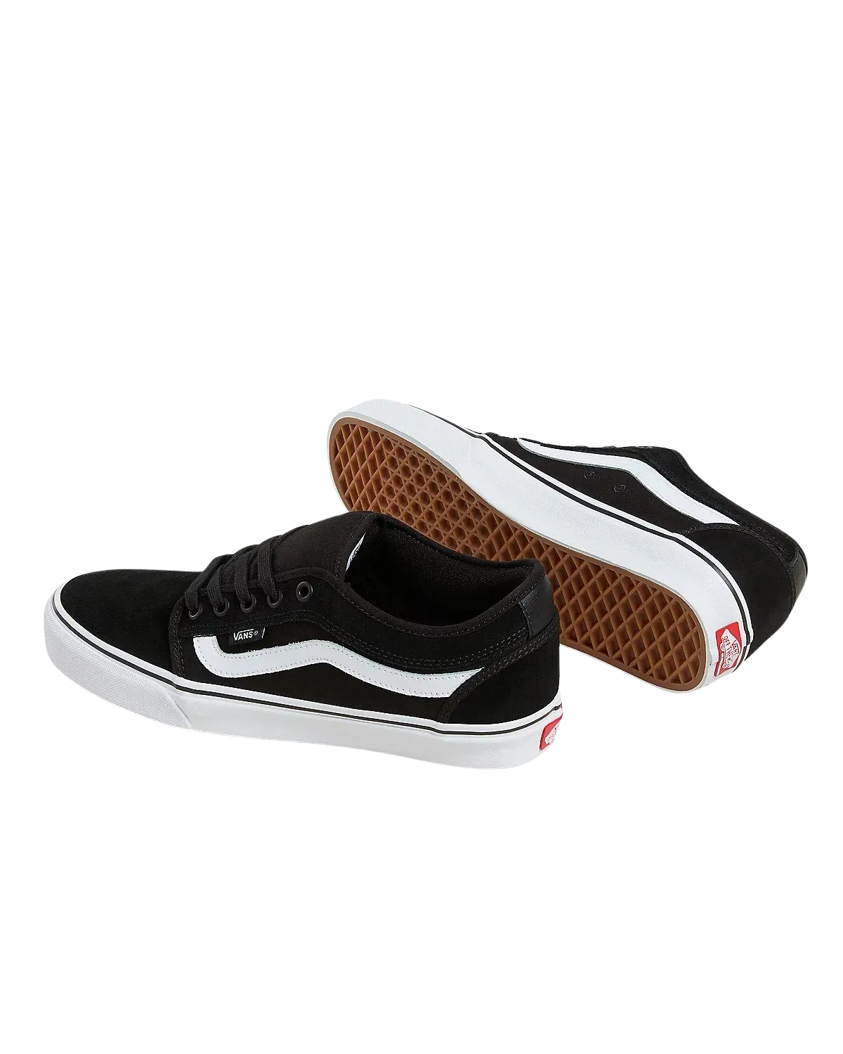 Chukka Low Seitenspiegel-Schuhe in Schwarz & Weiß