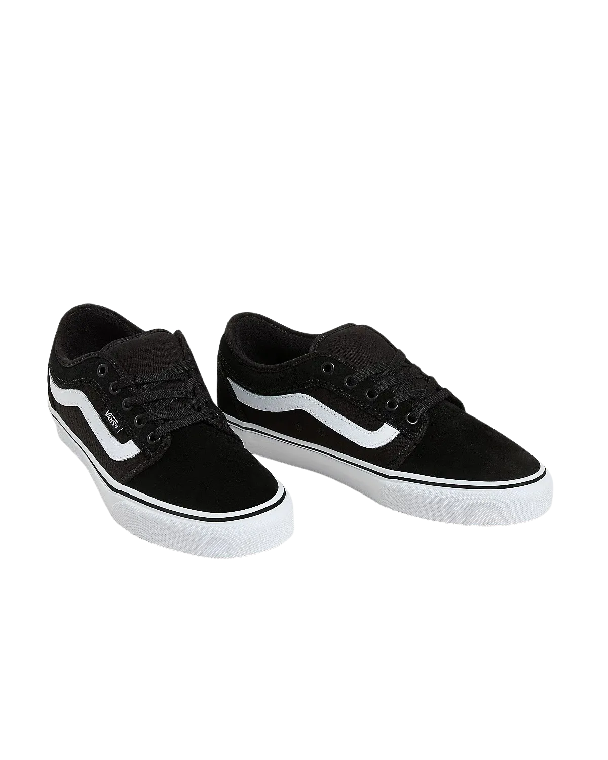 Chukka Low Seitenspiegel-Schuhe in Schwarz & Weiß