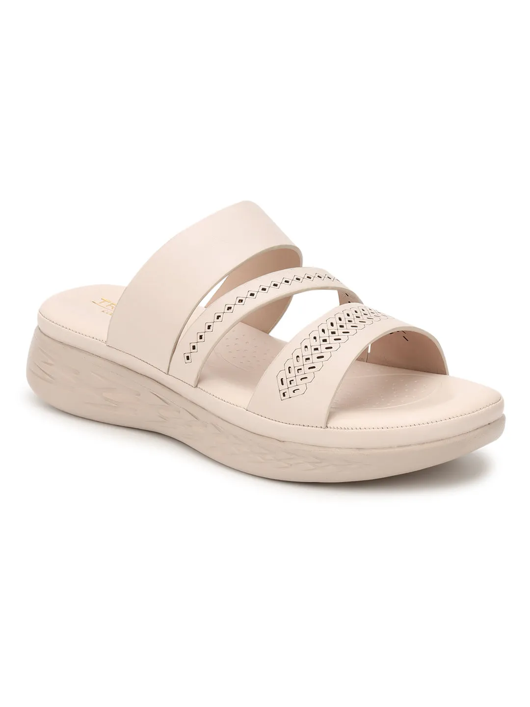Creme PU Schlupf-Slipper (TC-ST-021-CRM)