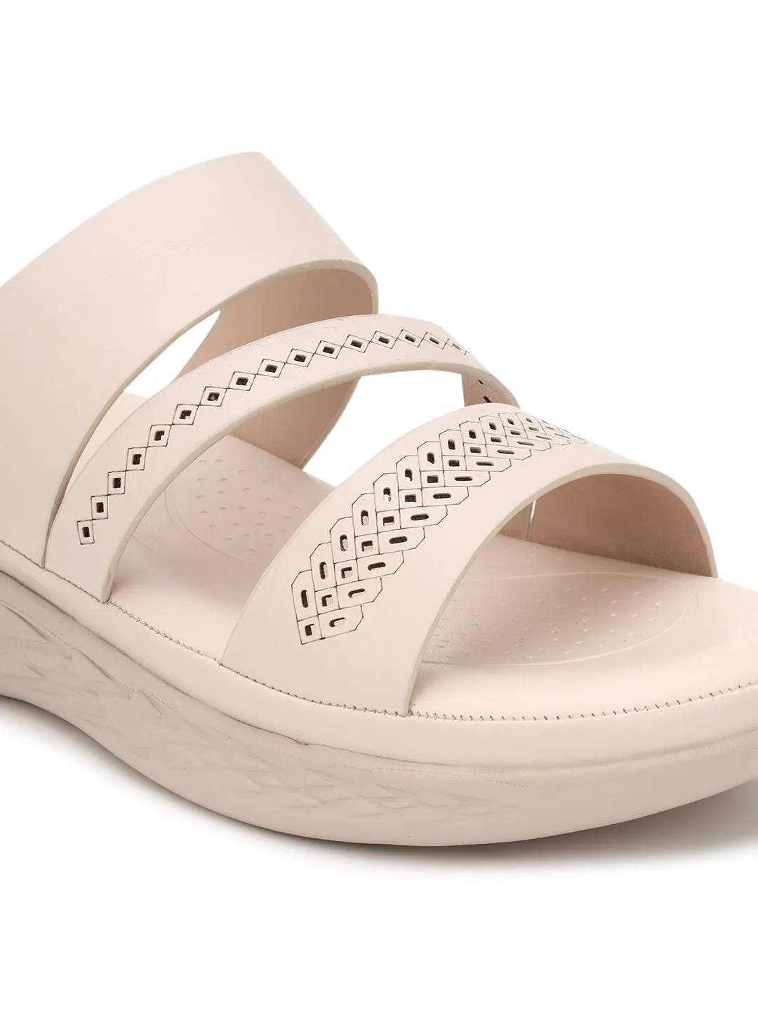 Creme PU Schlupf-Slipper (TC-ST-021-CRM)