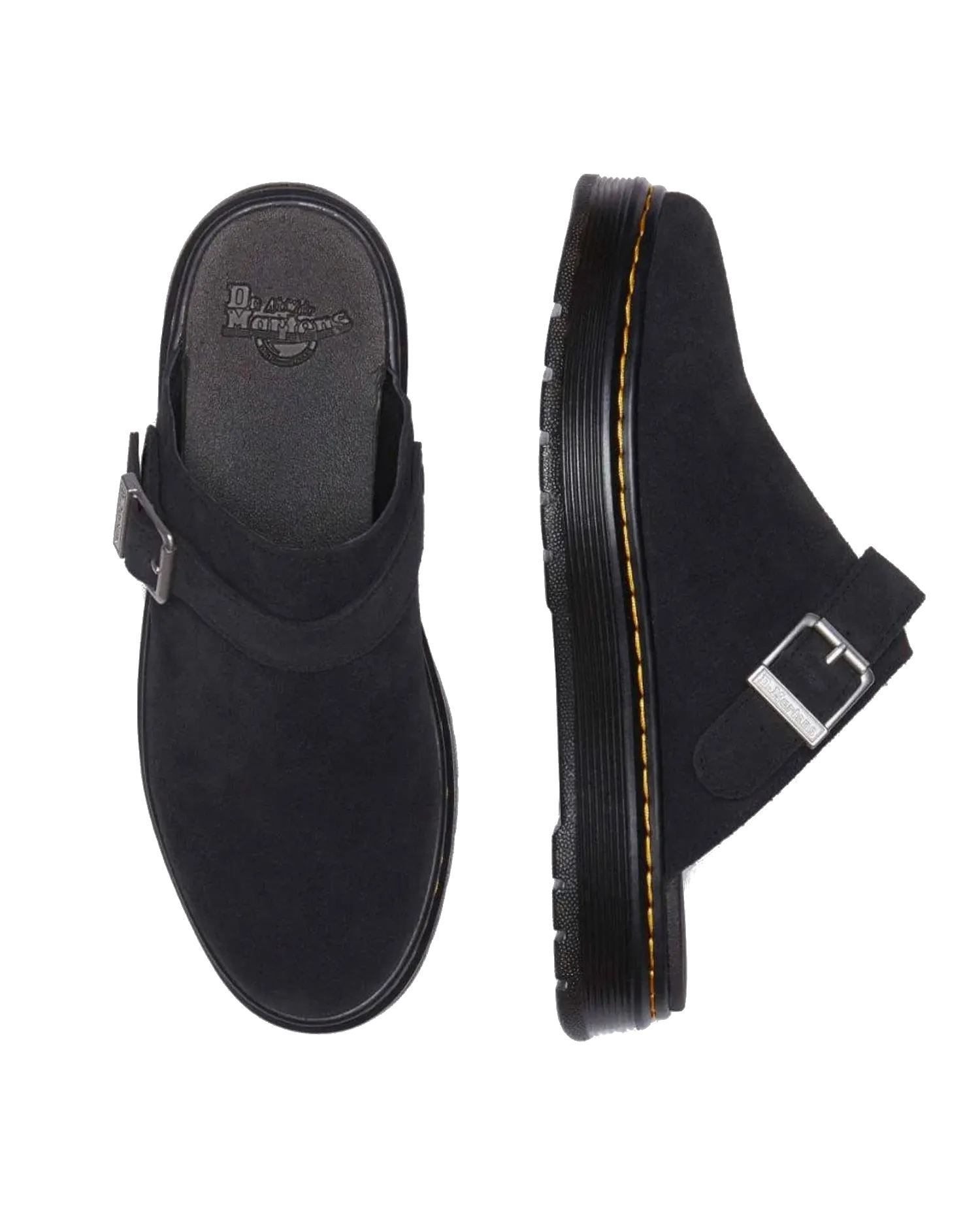 Dr. Martens Schuhe Brookline Bronx Wildleder Pantoffeln in Schwarz