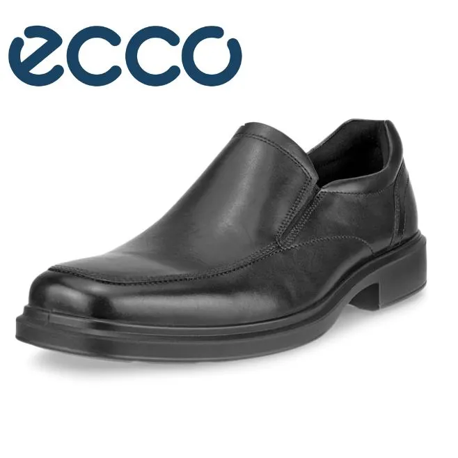 Ecco Helsinki Schwarzes Leder Slip-On Schuh Schwarz