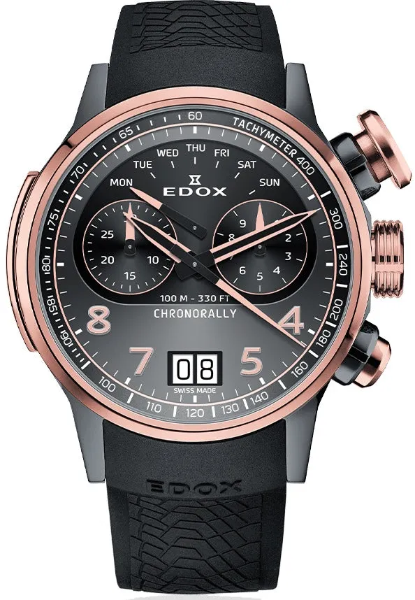 Edox Uhren Edox Chronorally Chronograph Titanium Armbanduhr