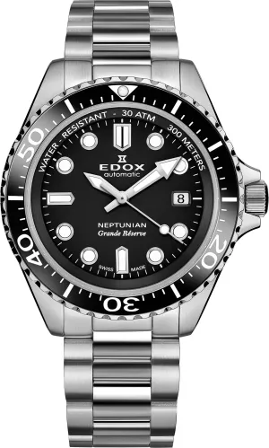Edox Uhren Edox Neptunian Grande Reserve Schwarze Uhr
