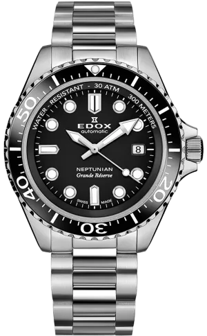 Edox Uhren Edox Neptunian Grande Reserve Schwarz