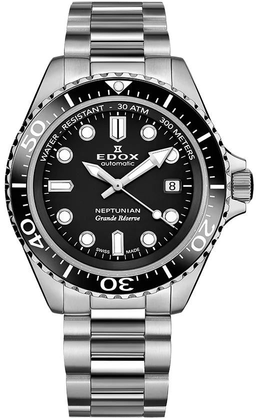 Edox Uhren Edox Neptunian Grande Reserve Schwarz