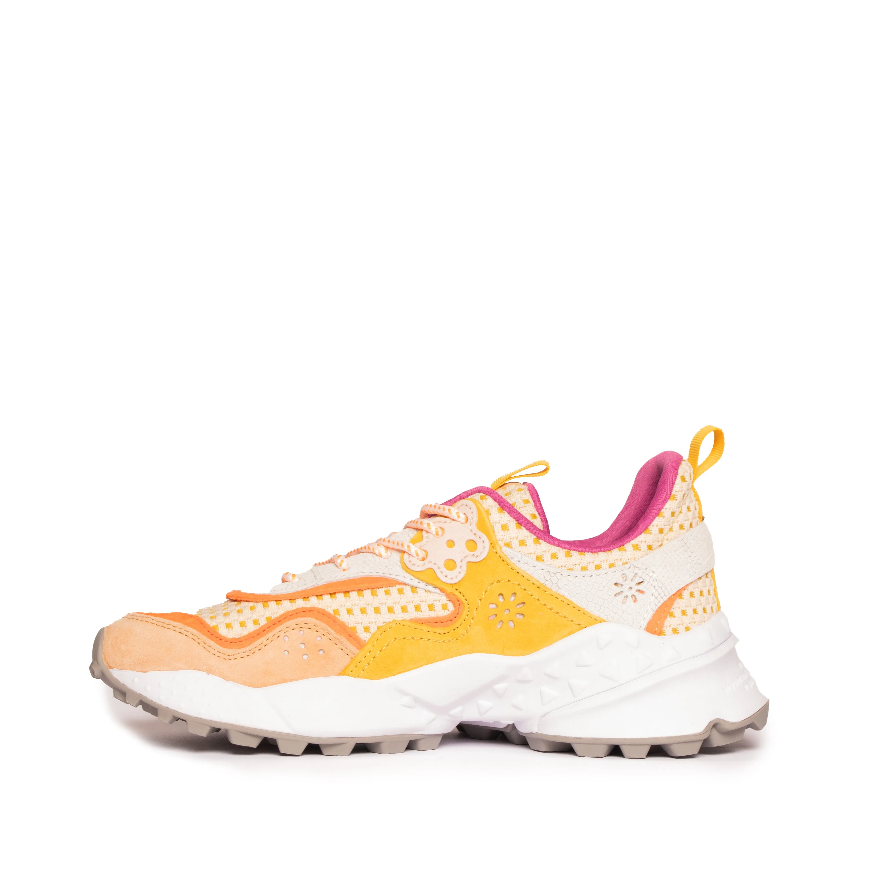 Flower Mountain Damen Koetsu Wildleder Karo Beige / Ocker