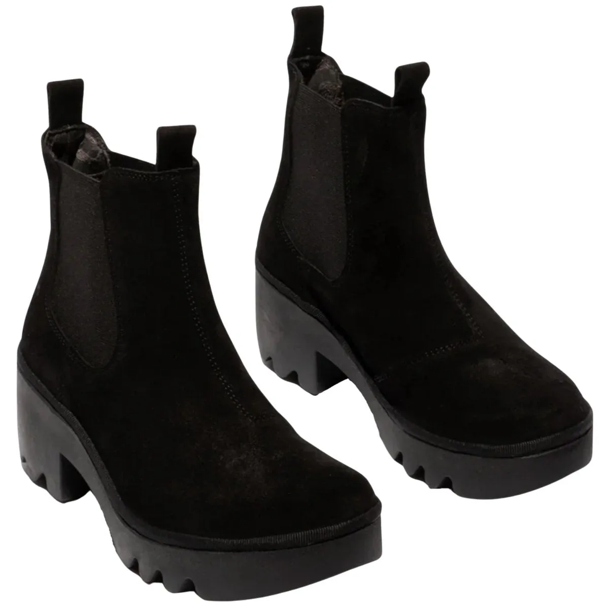 Fly London Damen TRIG514FLY Schwarz Öl Wildleder