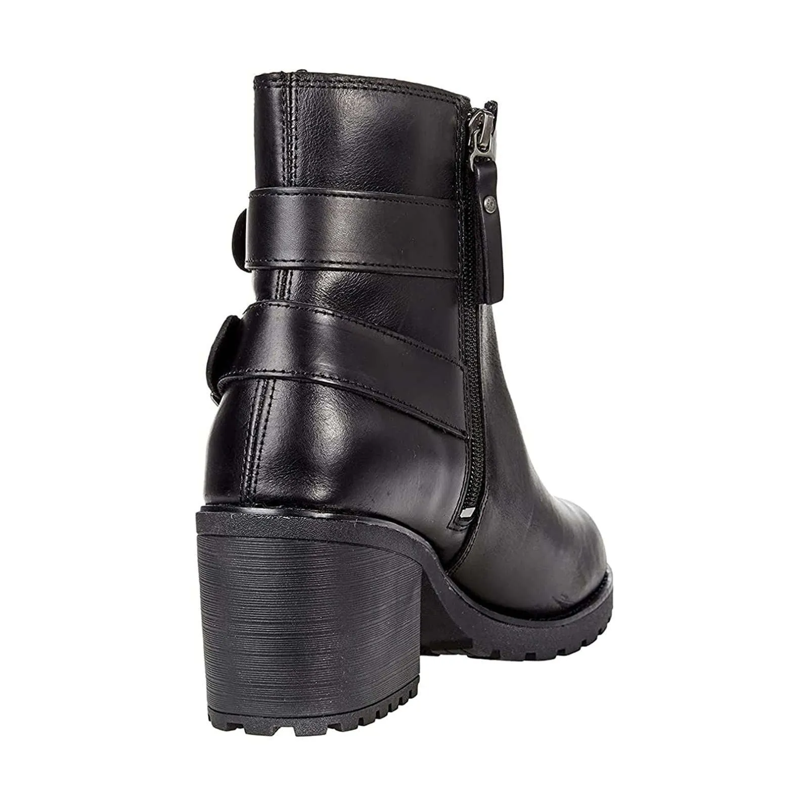Harley Davidson Lalanne Doppelriemen-Vollleder-Damen-Blockabsatz-Stiefeletten