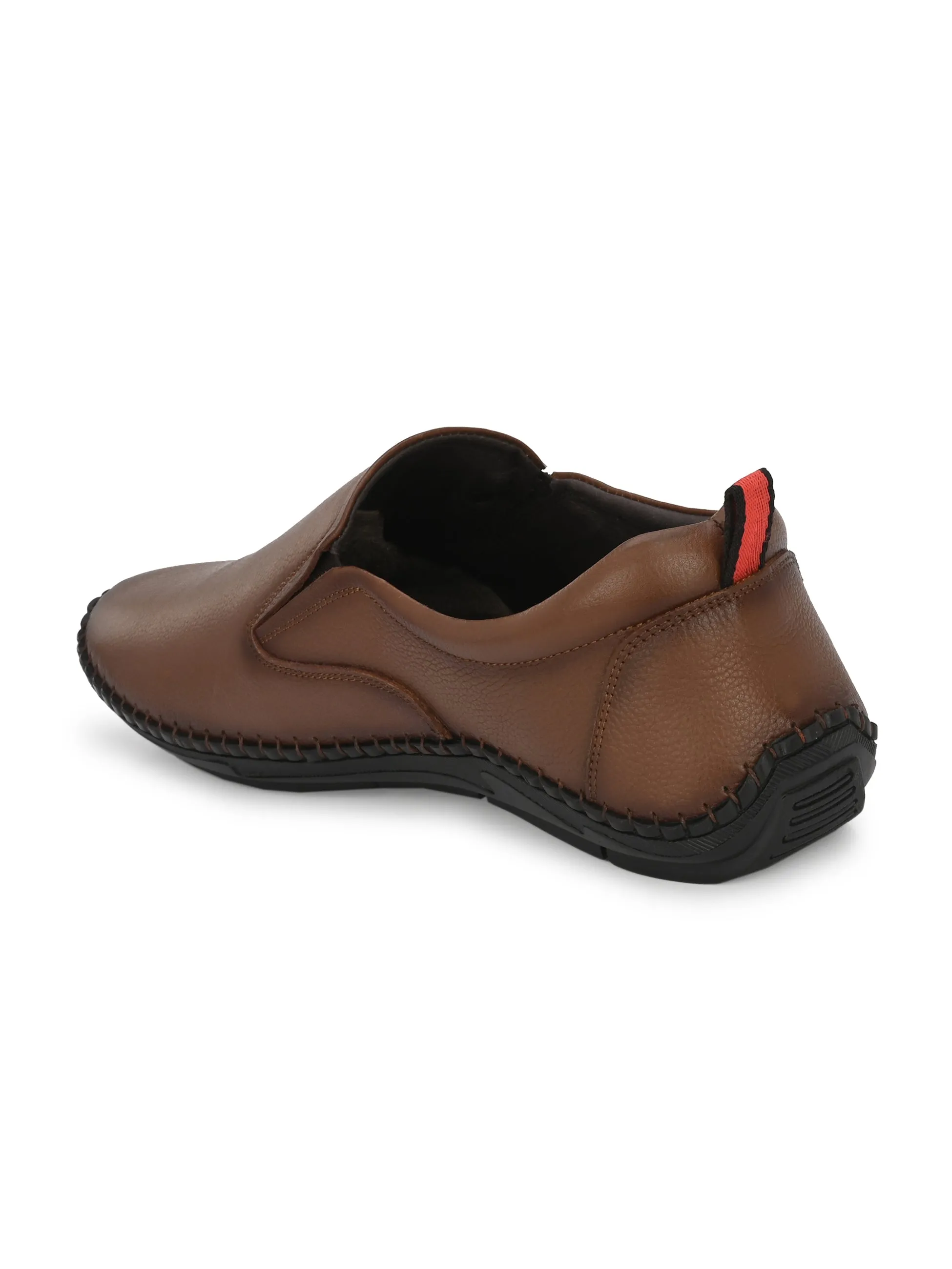 HITZ102 Herren Casual Schlupfschuhe aus braunem Leder