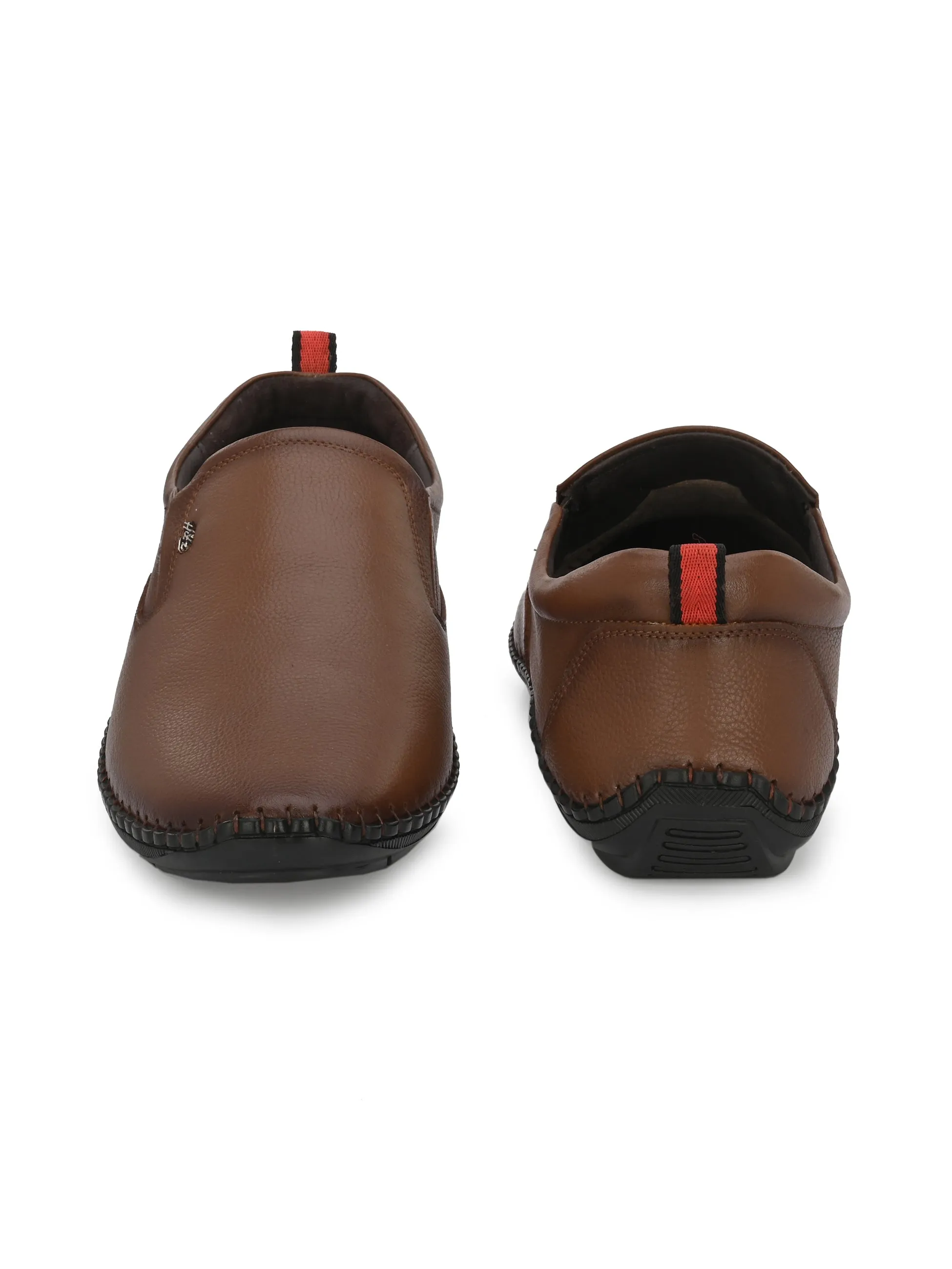HITZ102 Herren Casual Schlupfschuhe aus braunem Leder
