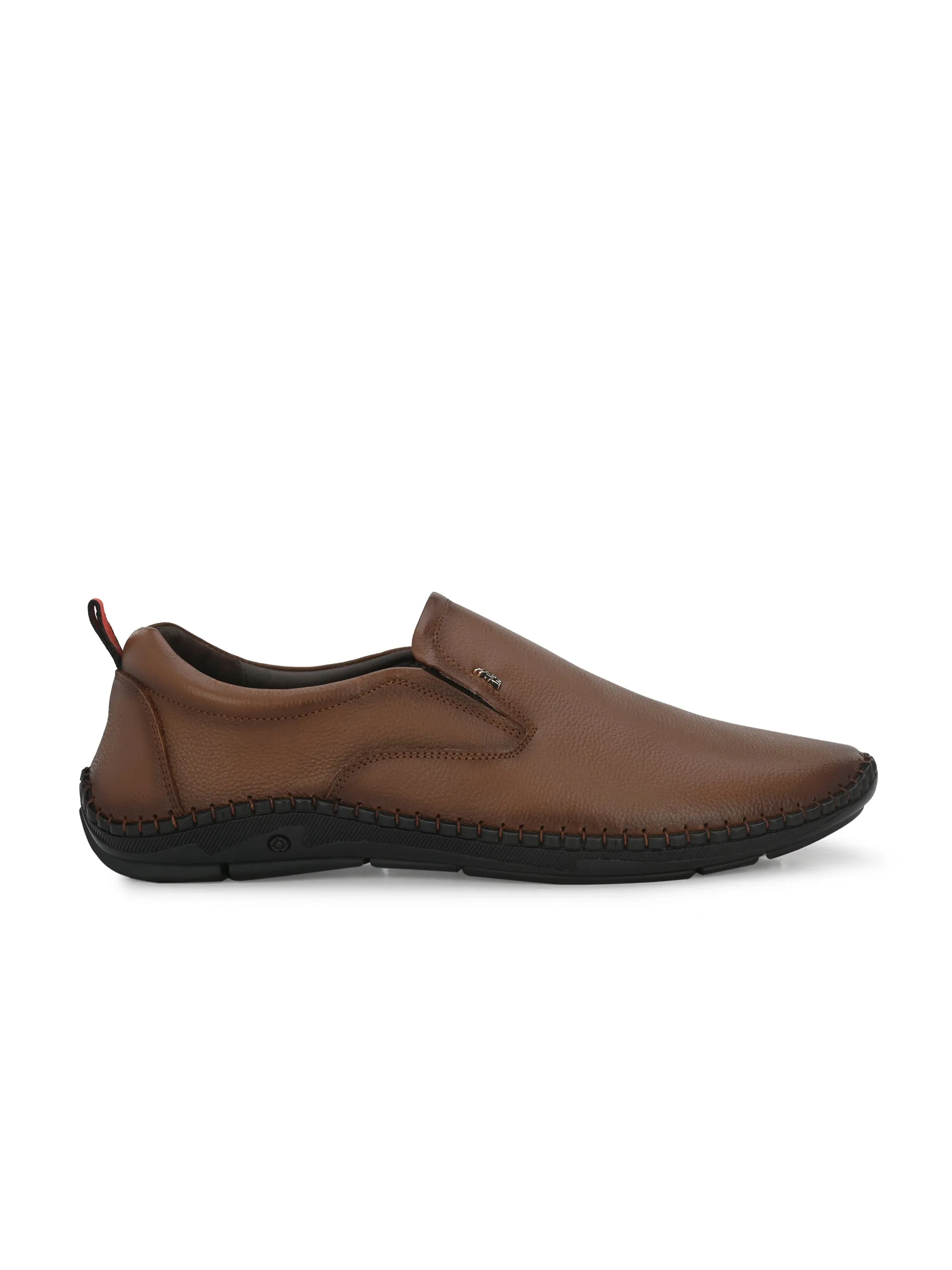 HITZ102 Herren Casual Schlupfschuhe aus braunem Leder