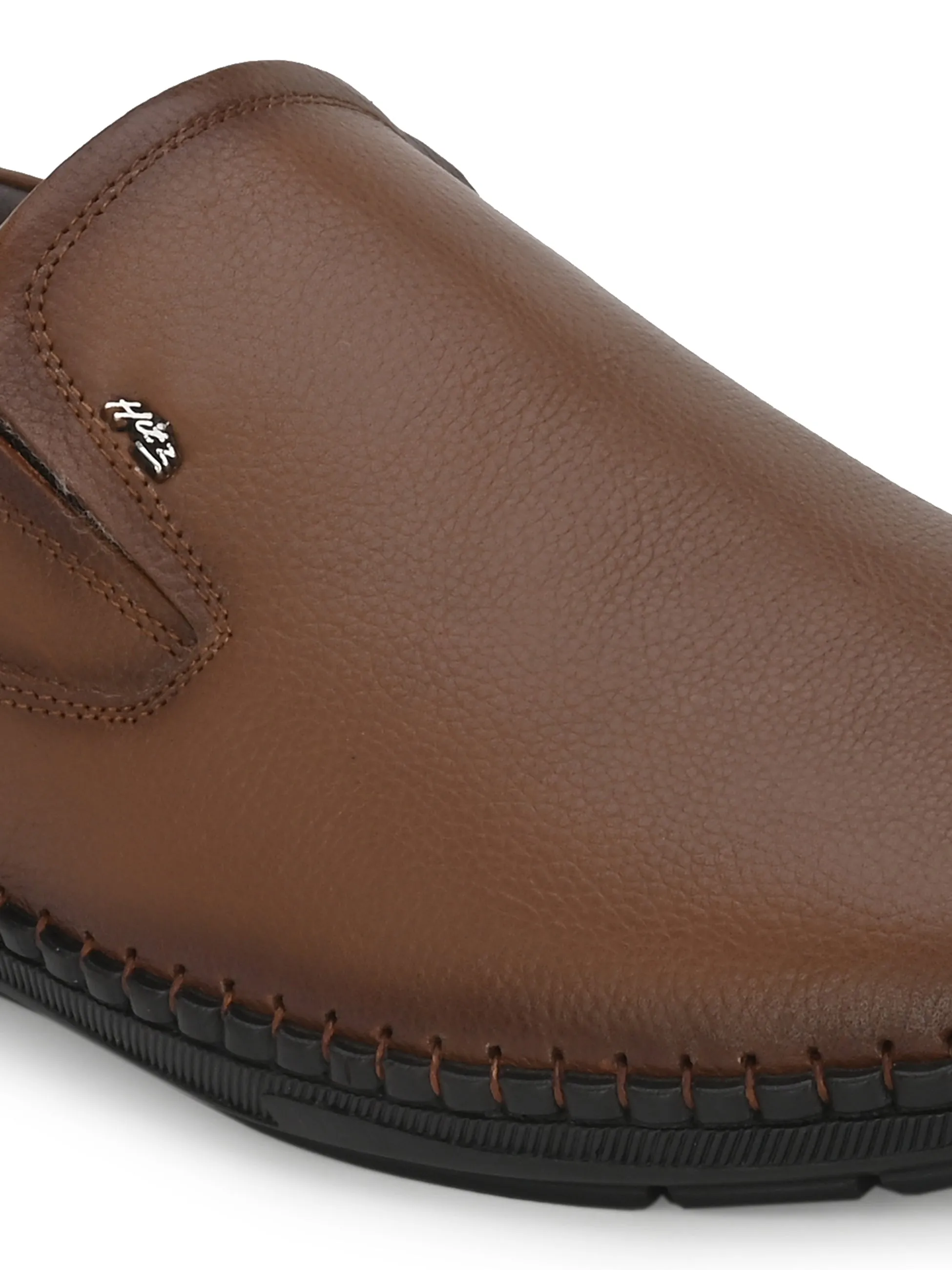HITZ102 Herren Casual Schlupfschuhe aus braunem Leder