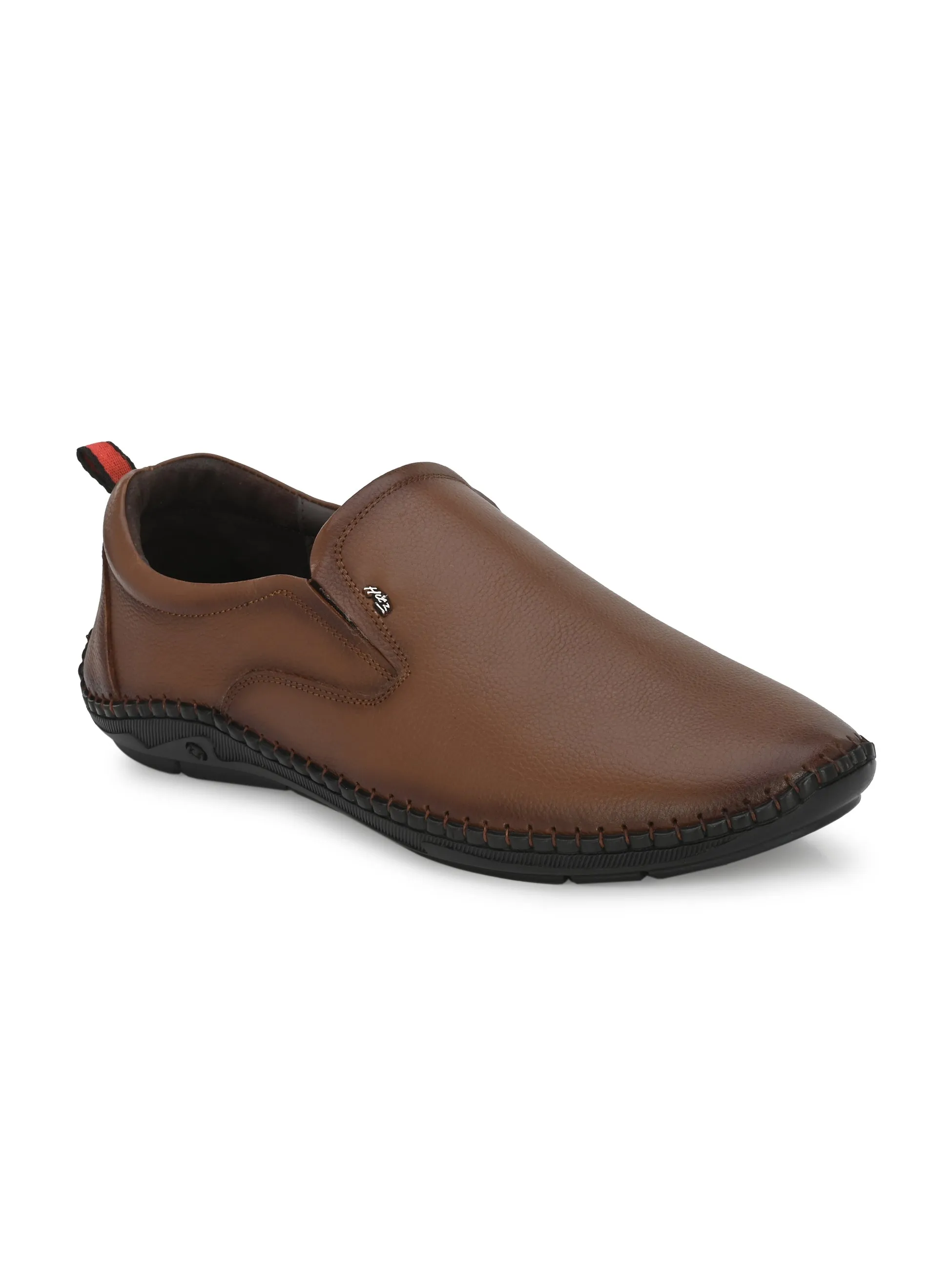 HITZ102 Herren Casual Schlupfschuhe aus braunem Leder