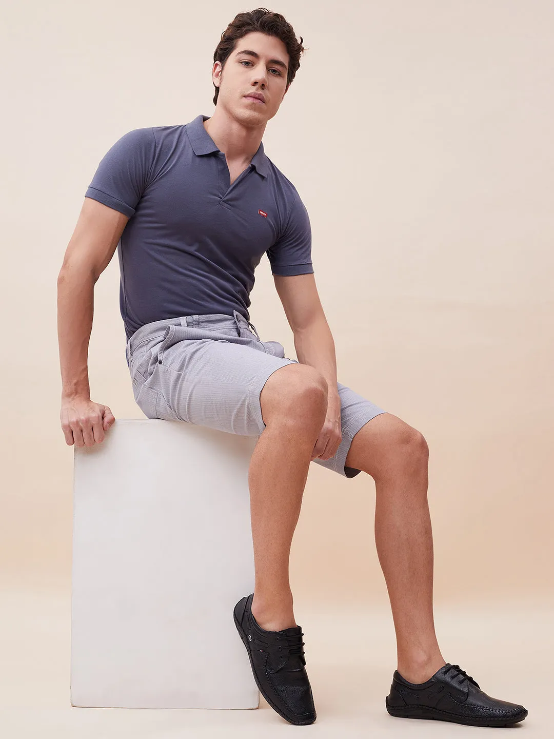 HITZ103 Herren Schwarze Leder Casual Schnürschuhe
