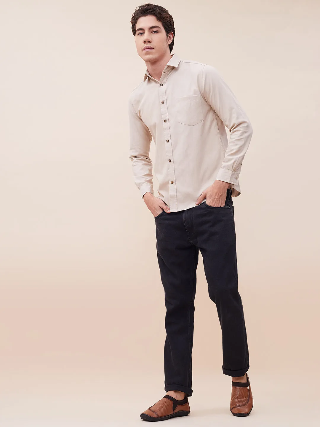 HITZ104 Herren Casual Schlupfschuhe aus braunem Leder
