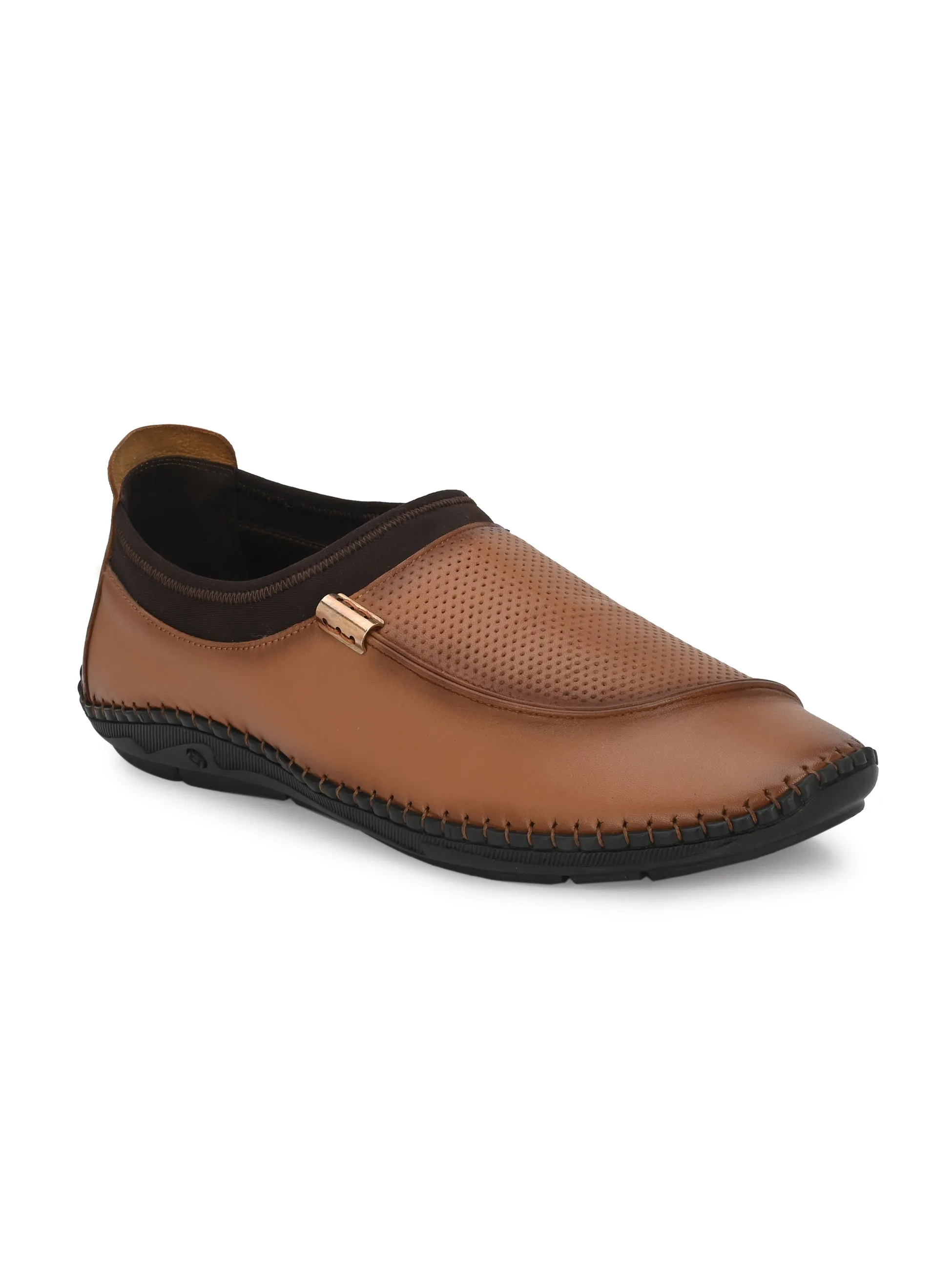 HITZ104 Herren Casual Schlupfschuhe aus braunem Leder