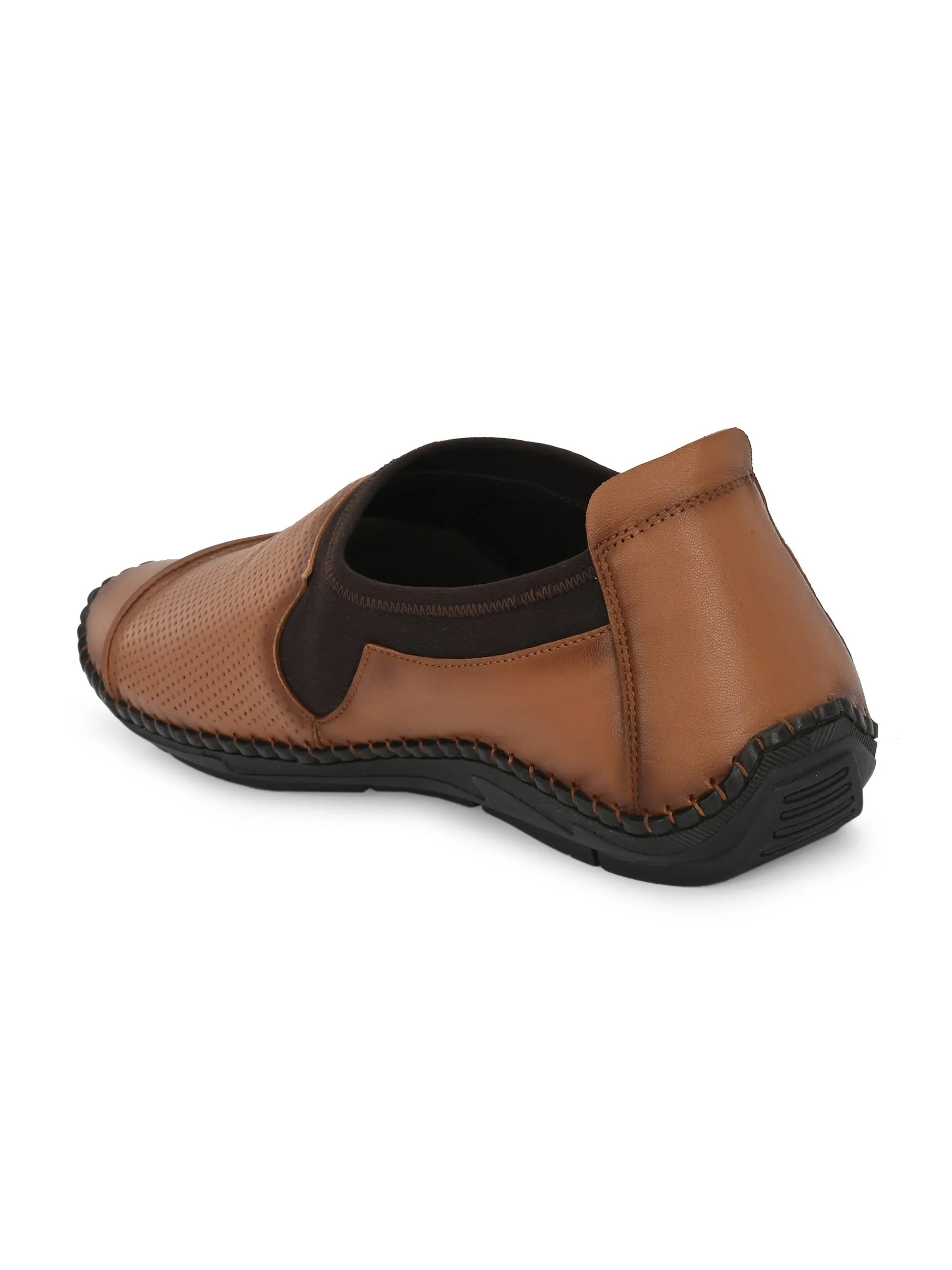 HITZ104 Herren Casual Schlupfschuhe aus braunem Leder
