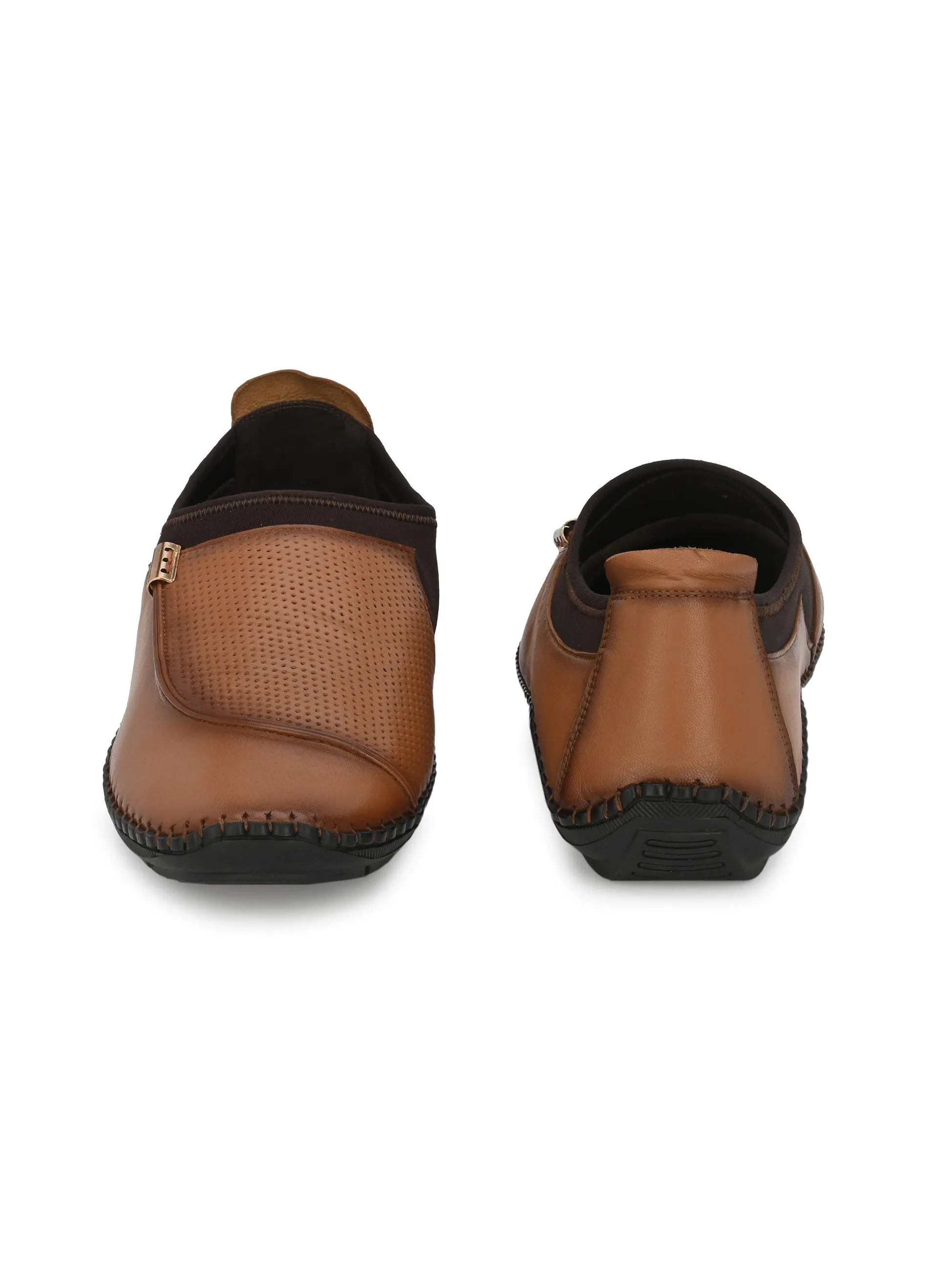HITZ104 Herren Casual Schlupfschuhe aus braunem Leder