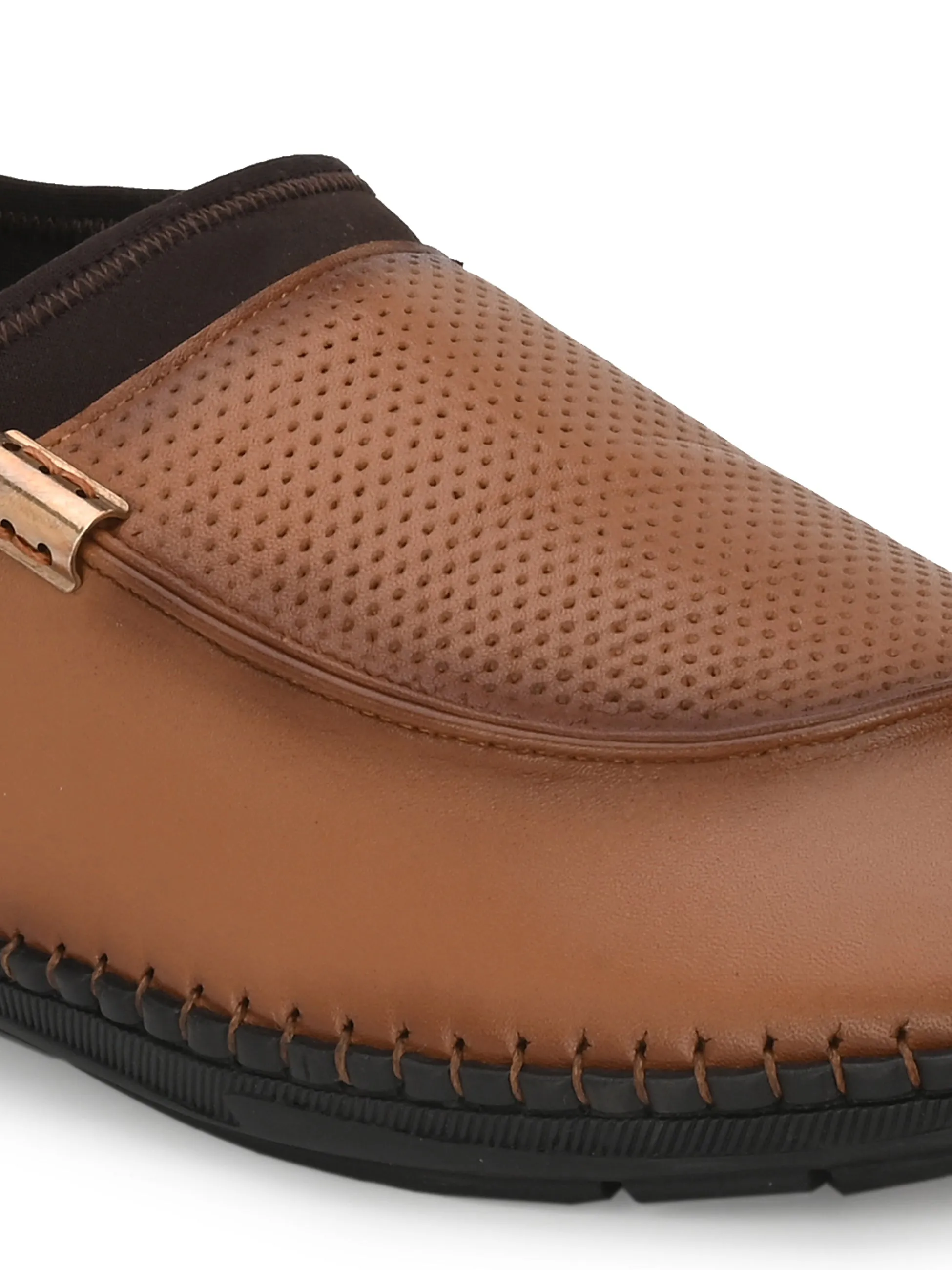 HITZ104 Herren Casual Schlupfschuhe aus braunem Leder