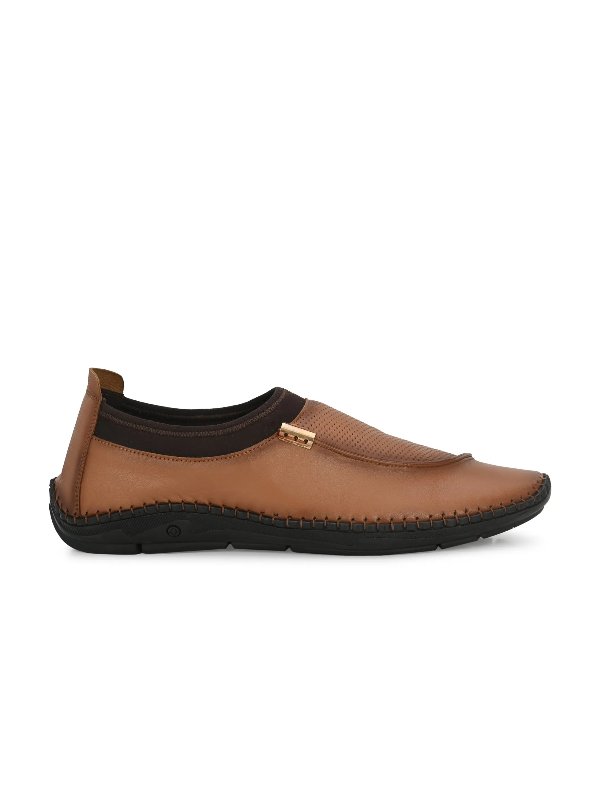 HITZ104 Herren Casual Schlupfschuhe aus braunem Leder