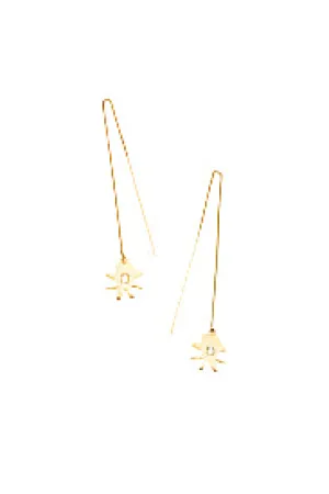Karen Walker Schmuck Karen Walker - 9 Karat Gelbgold Faden Ohrringe Gänseblümchen
