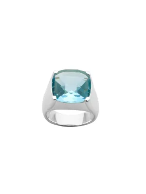 Karen Walker Schmuck Karen Walker - Schachbrettmuster 14mm Blauer Topas Ring