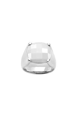 Karen Walker Schmuck Karen Walker - Schachbrettring mit 14mm weißem Achat
