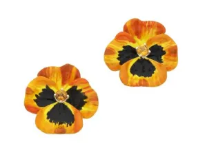 Karen Walker Schmuck Karen Walker - Emaille Blumen Ohrring 3mm Citrin