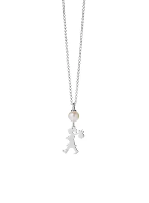 Karen Walker Schmuck Karen Walker - Mädchen Und Die Perlenkette Silber 45cm