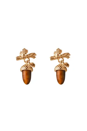 Karen Walker Schmuck Karen Walker - Karen Walker Eichel- und Blattstecker Gold
