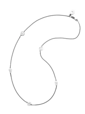 Karen Walker Schmuck Karen Walker - Mini Charme Halskette Sterlingsilber mit Diamant
