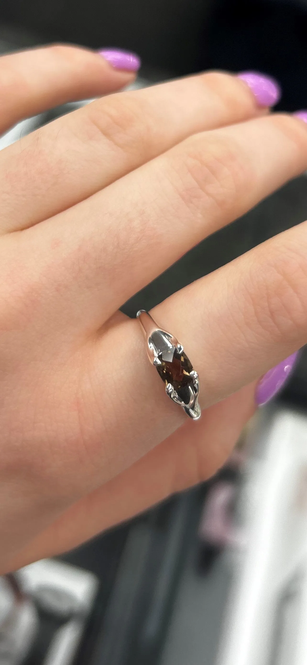 Karen Walker Schmuck Karen Walker - Mini Schachbrett Ring Rauchquarz