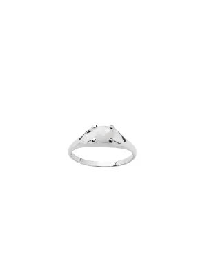 Karen Walker Schmuck Karen Walker - Mini Schachbrett Ring Weißer Achat