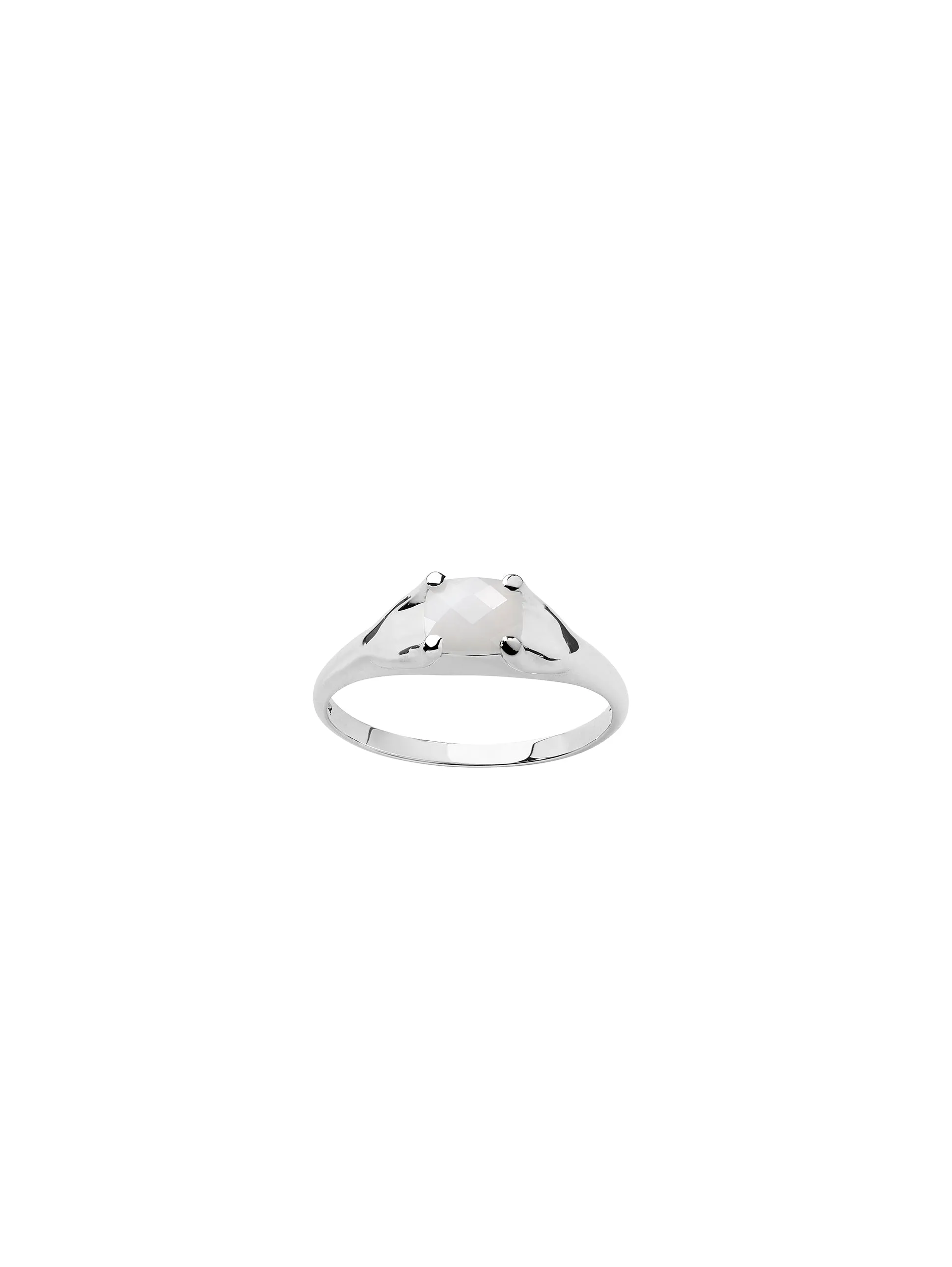 Karen Walker Schmuck Karen Walker - Mini Schachbrett Ring Weißer Achat