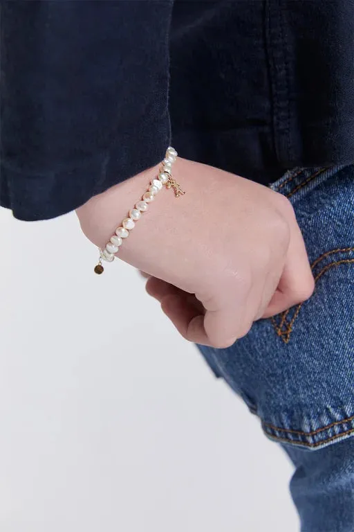 Karen Walker Schmuck Karen Walker - Mini Mädchen mit Perlen Armband Goldfarben