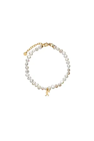 Karen Walker Schmuck Karen Walker - Mini Mädchen mit Perlen Armband Goldfarben
