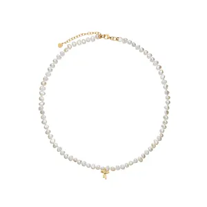 Karen Walker Schmuck Karen Walker Petite Schleife Mit Perlen Halskette - Gelbgold Beschichtung