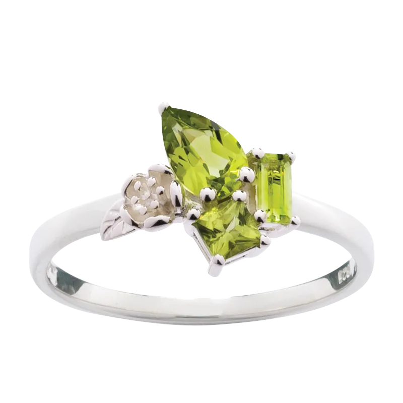 Karen Walker Schmuck Karen Walker Rock Garden Mini Ring - Silber, Peridot