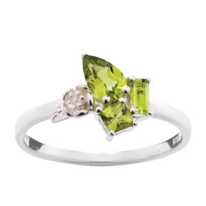 Karen Walker Schmuck Karen Walker Rock Garden Mini Ring - Silber, Peridot